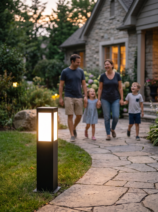 Modern Black Bollard Light lifestyle image 1