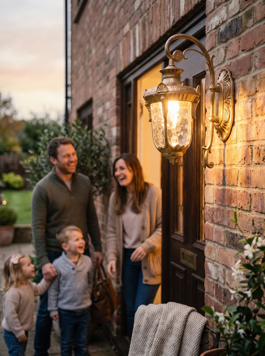 Vintage Gold Lantern Wall Light lifestyle image 1