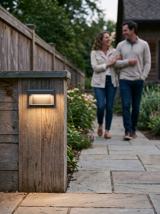 Modern Grey Box Post Light lifestyle image 2