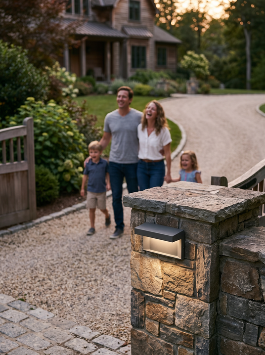 Modern Grey Box Post Light lifestyle image 1