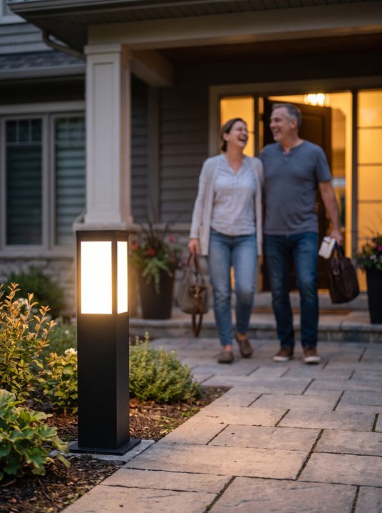 Modern Black Bollard Light lifestyle image 2