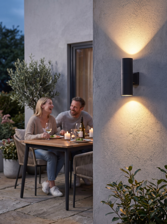 Modern Black Cylinder Wall Light lifestyle image 2