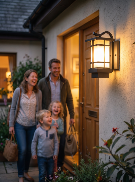 Classic Black Lantern Wall Light lifestyle image 1