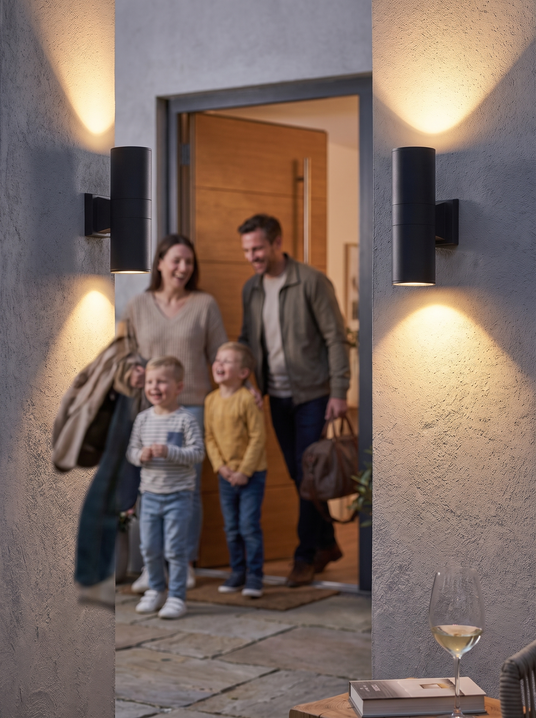 Modern Black Cylinder Wall Light lifestyle image 1