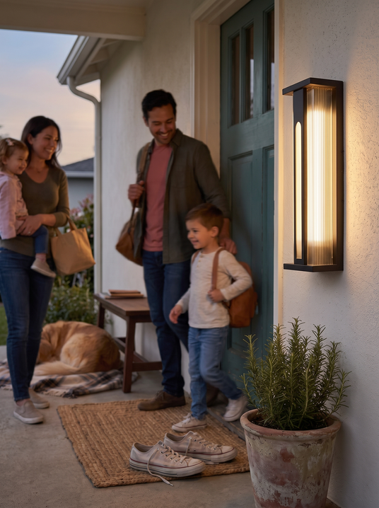 Modern Black Outdoor Wall Light lifestyle image 1