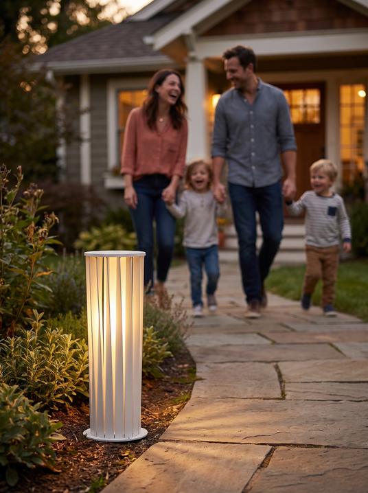 Modern White Post Light lifestyle image 1