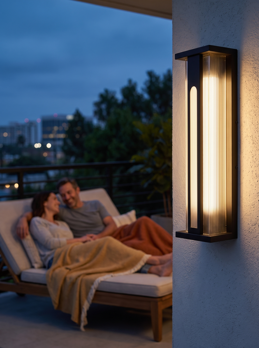 Modern Black Outdoor Wall Light lifestyle image 2