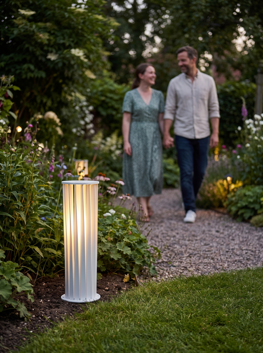 Modern White Post Light lifestyle image 2