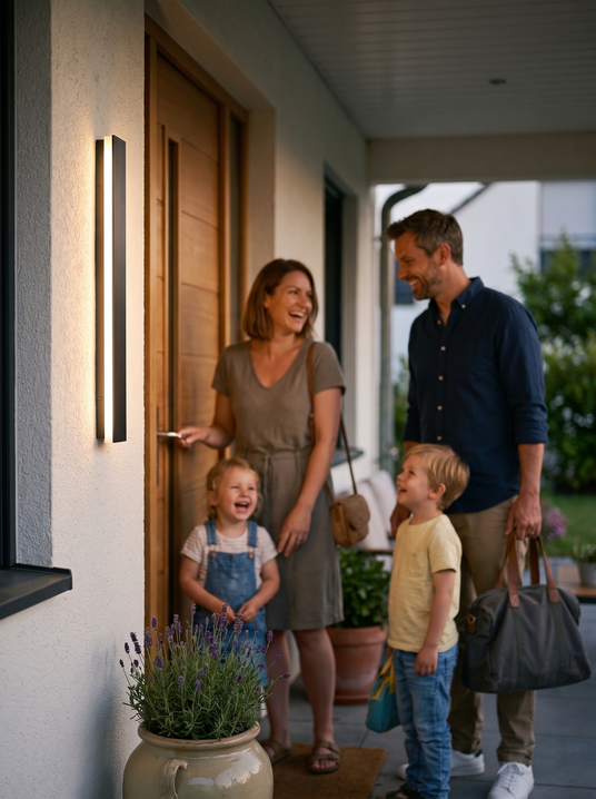 Modern Black Solar Wall Light lifestyle image 1