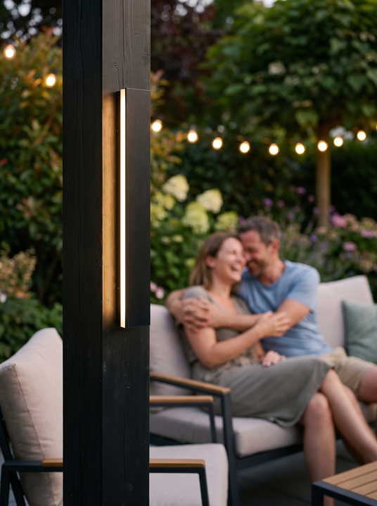 Modern Black Solar Wall Light lifestyle image 2