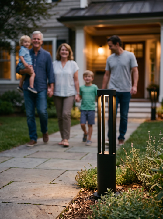 Modern Black Bollard Light lifestyle image 1