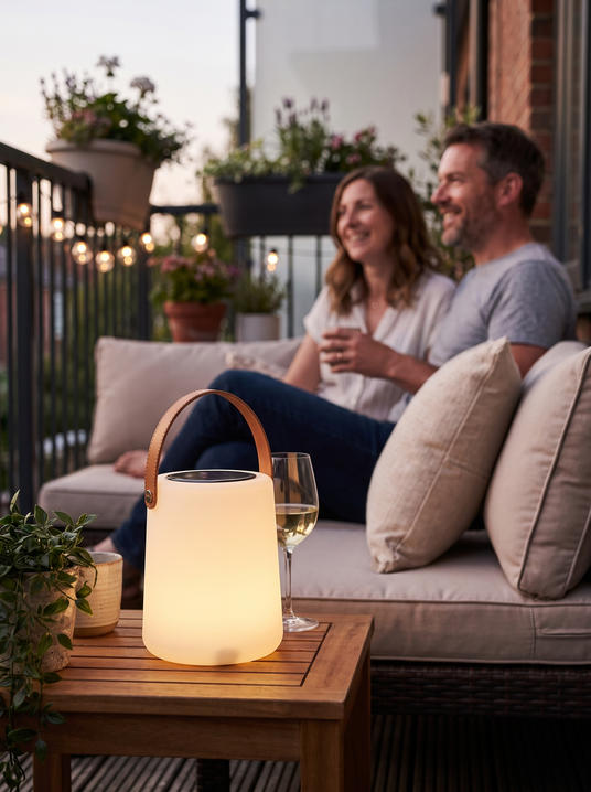 White Lantern Table Lamp lifestyle image 2