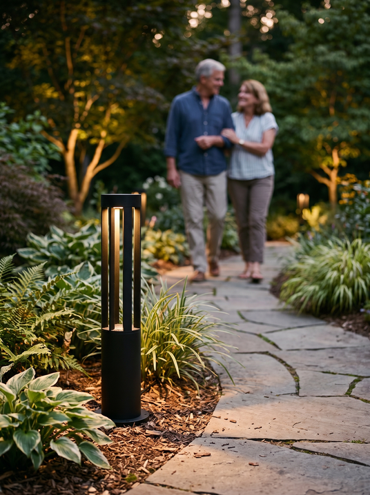 Modern Black Bollard Light lifestyle image 2
