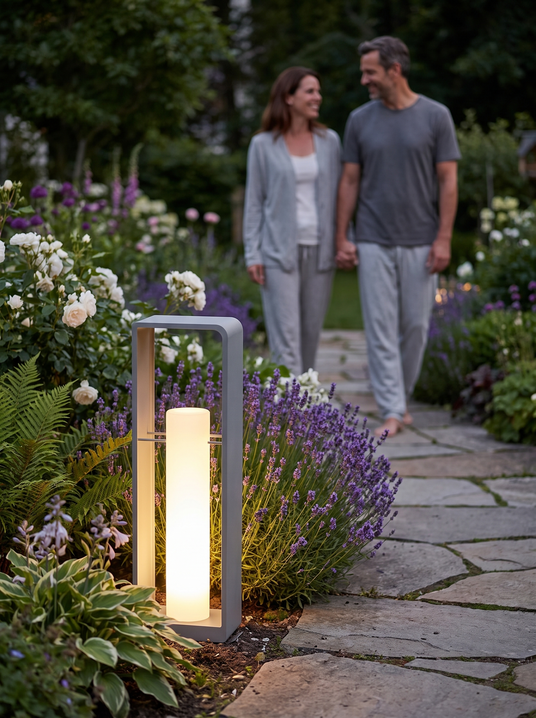 Modern Black Lantern Garden Light lifestyle image 2