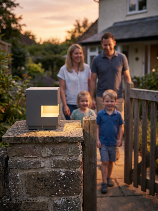 Modern Black Square Post Light lifestyle image 1
