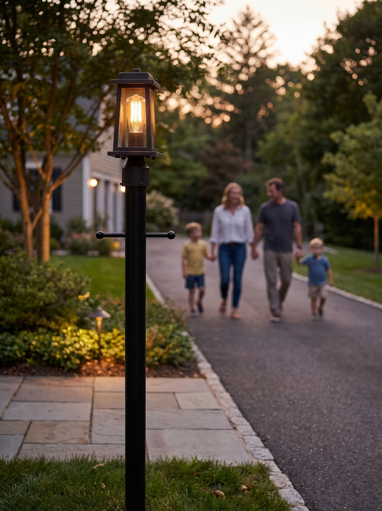 Classic Black Lantern Post Light lifestyle image 1