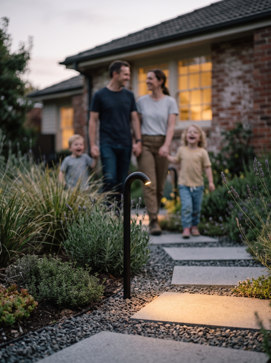 Modern Black Arched Path Light lifestyle image 1