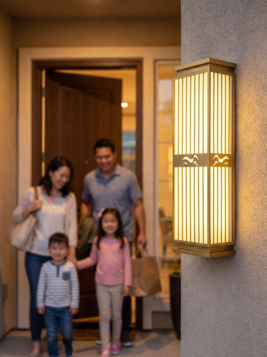 Modern Gold Outdoor Wall Light lifestyle image 1