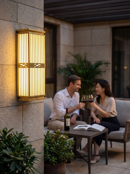 Modern Gold Outdoor Wall Light lifestyle image 2