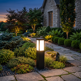 Modern Black Bollard Light – Column Path Light for Yard