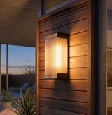 Modern Black Rectangle Wall Light – Ribbed Sconce for Porch