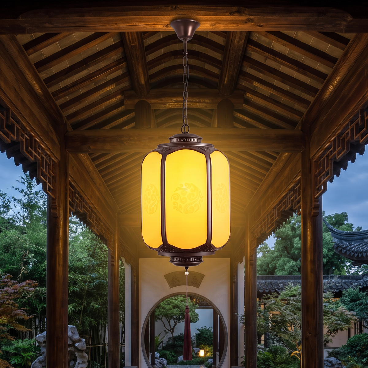 Vintage Lantern Pendant – Hanging Porch Light for Patio