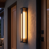 Modern Black Outdoor Wall Light – Solar Sconce for Porch