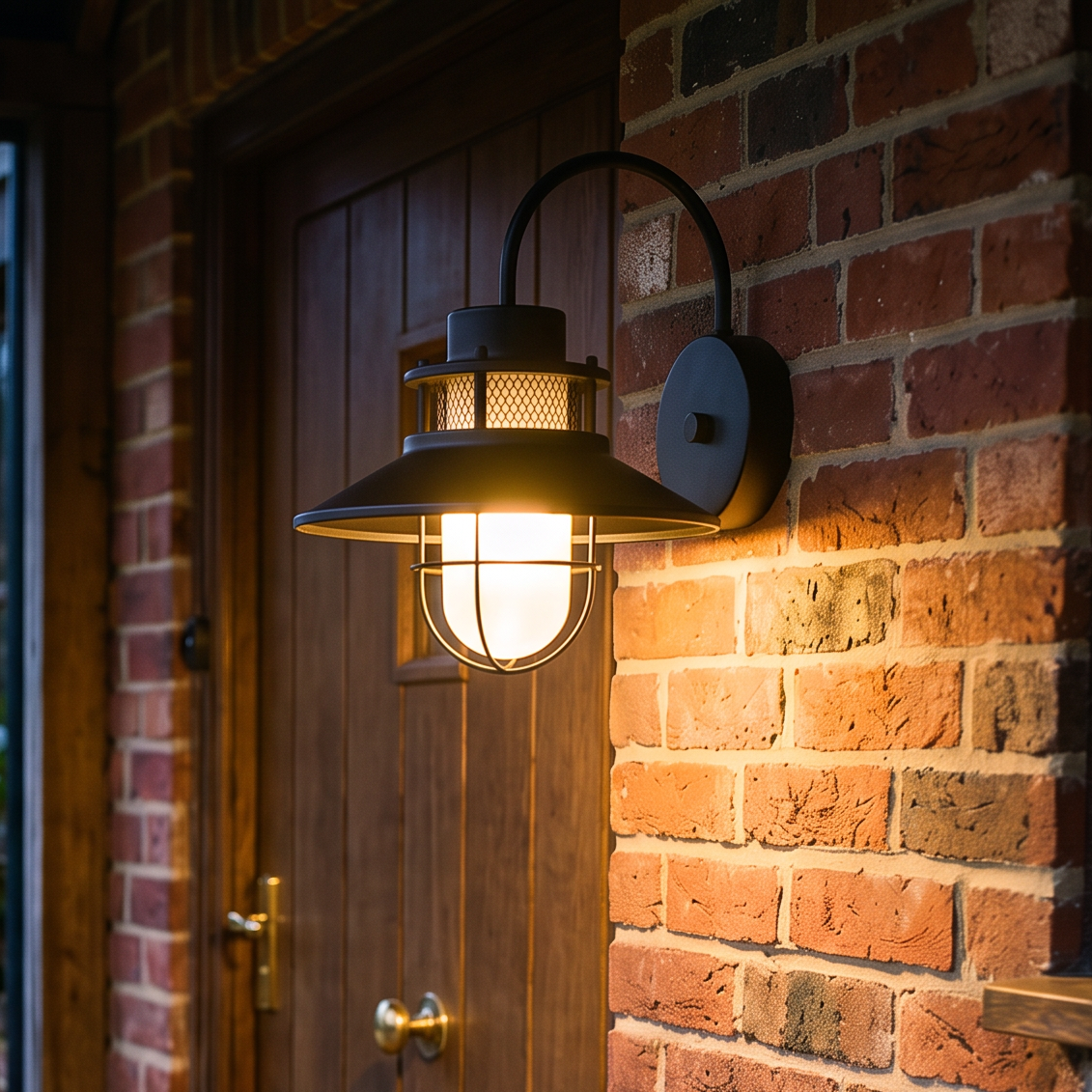 Industrial Black Wall Light – Glass Sconce for Porch