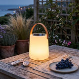 White Lantern Table Lamp – Cordless Solar Lamp for Patio