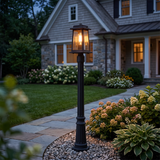 Classic Black Lantern Post Light – Glass Post Top for Yard