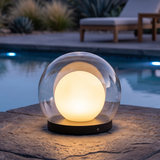 Modern Black Globe Table Lamp – Outdoor Dome Lamp for Patio