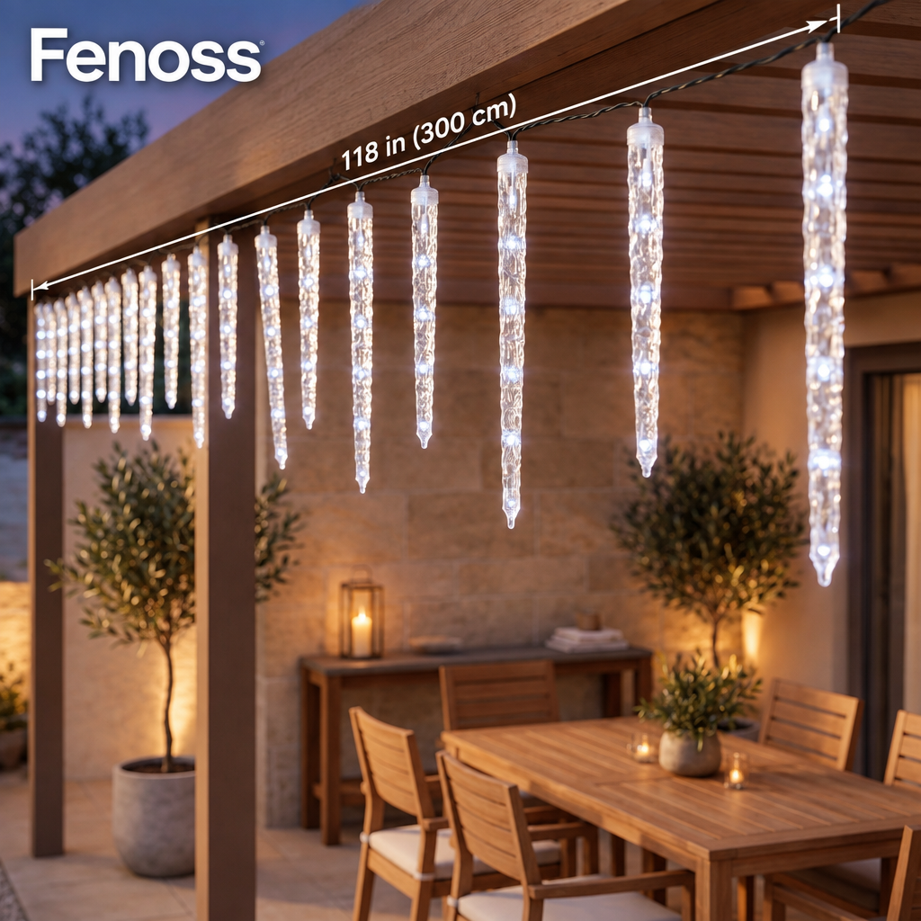 Fenoss Solar Icicle Lights length