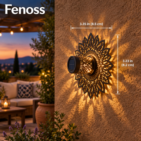 Fenoss Moroccan Solar Wall Lantern dimensions