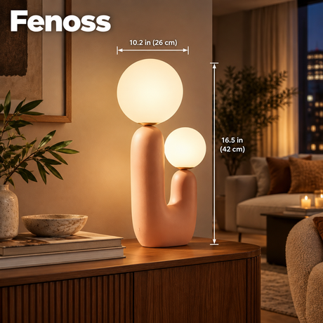 Fenoss Resin Globe Table Lamp dimensions