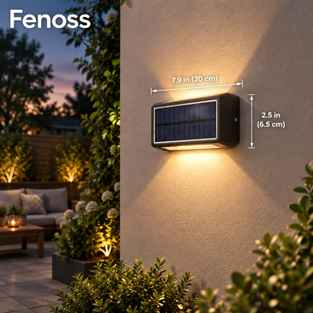 Fenoss Solar Up Down Wall Light dimensions