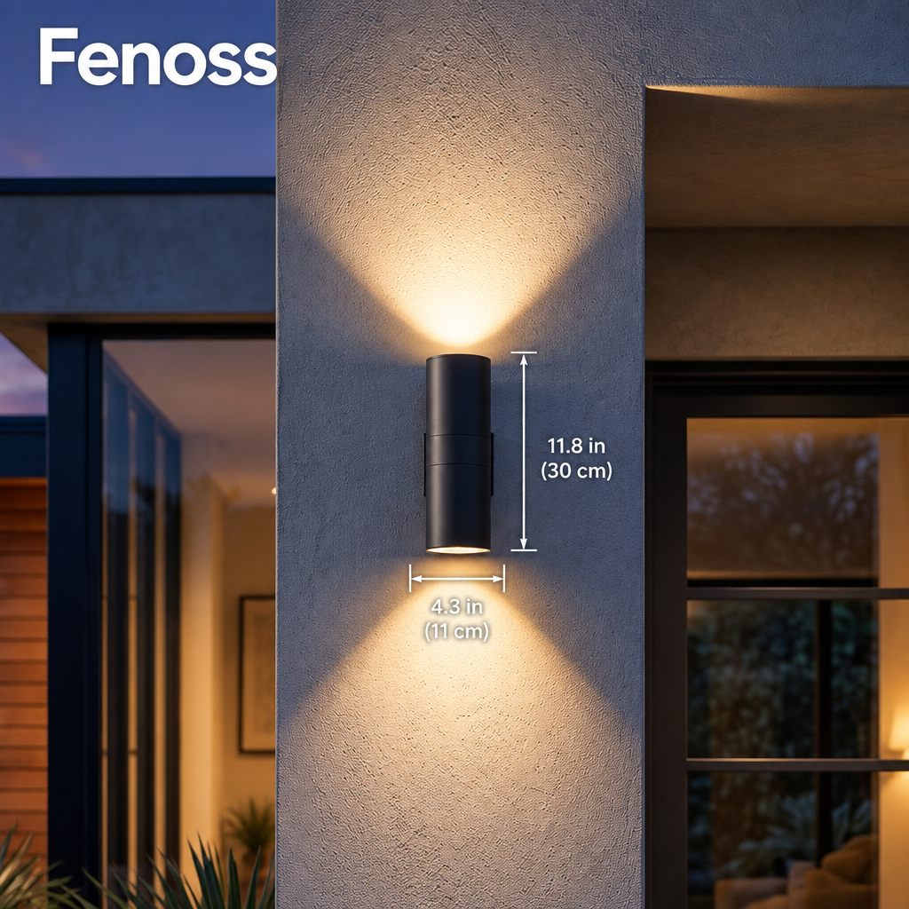 Fenoss Cylinder Wall Light dimensions