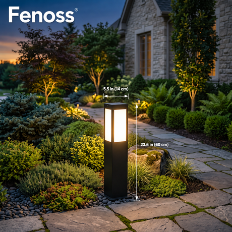 Fenoss Black Bollard Light dimensions