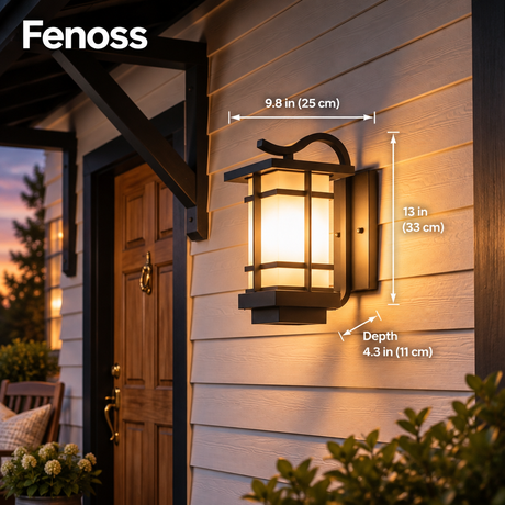 Fenoss Classic Lantern Wall Light dimensions