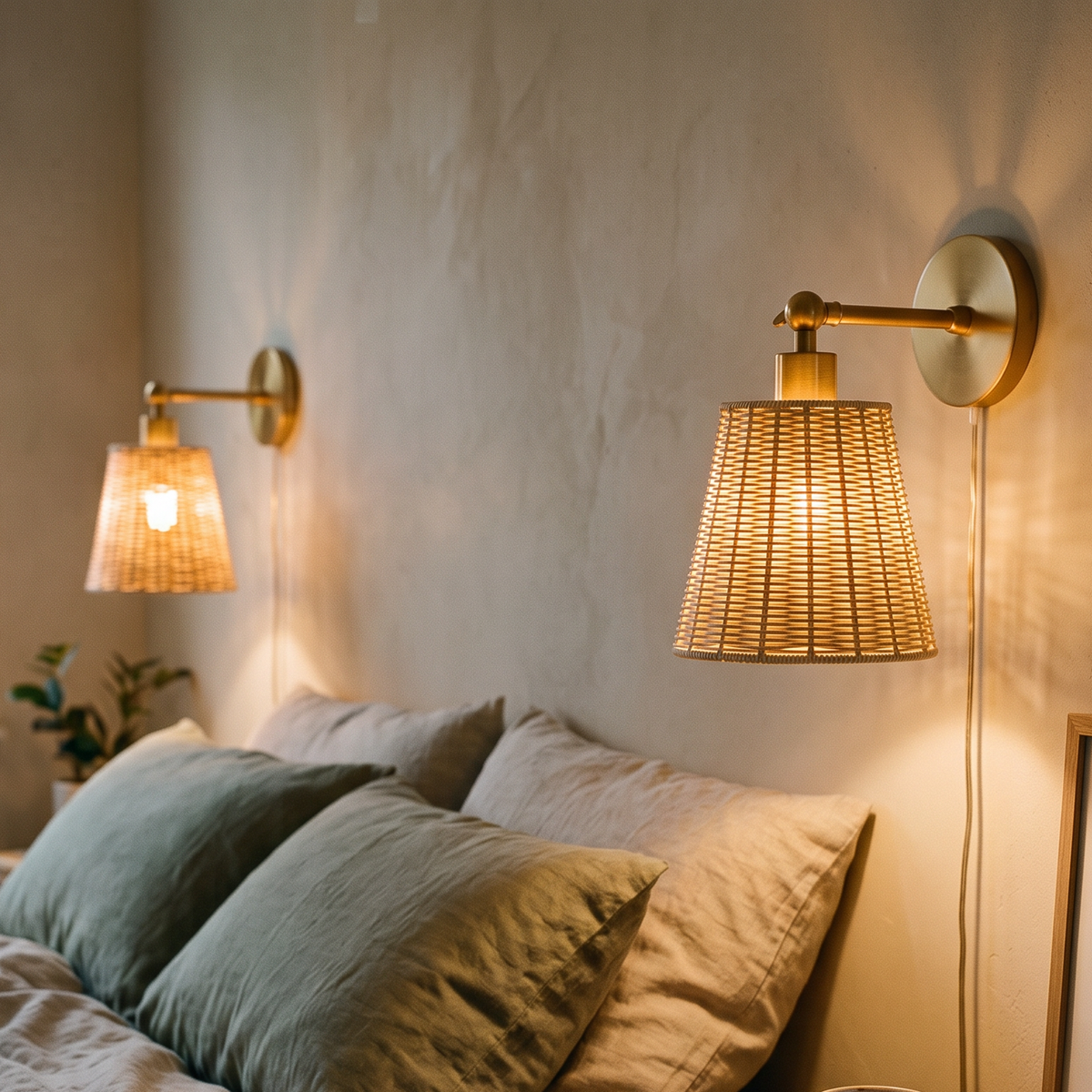 Minimalist Natural Wall Sconce in a styled room setting