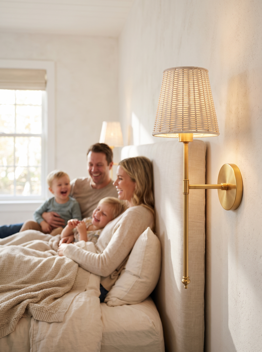 Tropical Gold Palm Wall Sconce lifestyle, Everyday Holiday Feeling