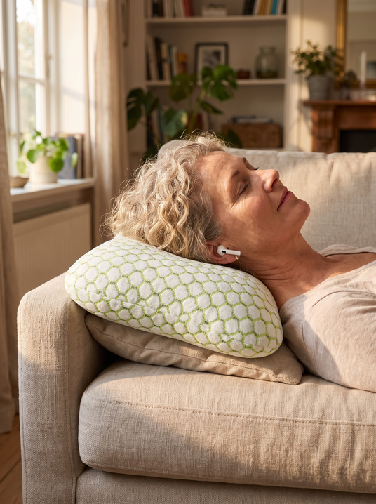 Fenoss Donut Ear Piercing Relief Pillow for Side Sleepers lifestyle photo 2: Soft Where It Counts