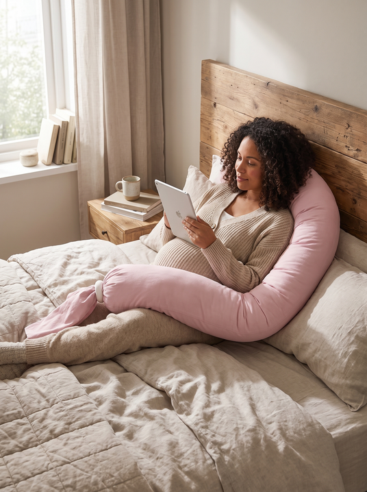 Fenoss Full Body Support Adjustable Pregnancy Pillow lifestyle photo 2: Adjusts With You