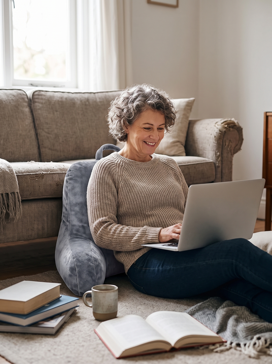 Fenoss Reading Bedrest Pillow lifestyle photo 2: Stays Put, Stays Comfortable