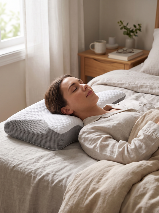 Fenoss Relief Contour Pillow lifestyle photo 1: Wake Up Without the Stiffness