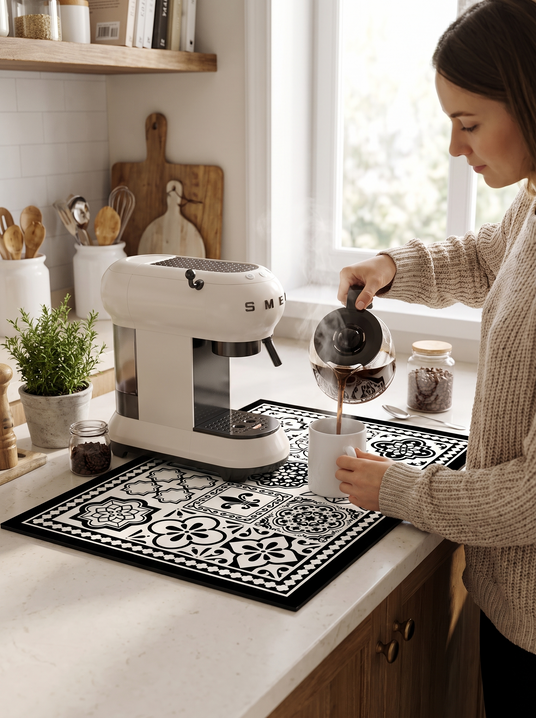 Fenoss Retro Coffee Mat lifestyle photo 1: A Tidy Coffee Station