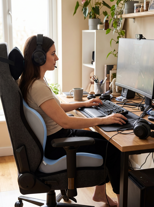 Fenoss Contoured Memory Foam Sitting Pad Seat Cushion lifestyle photo 1: Sit Comfortably, Hour After Hour