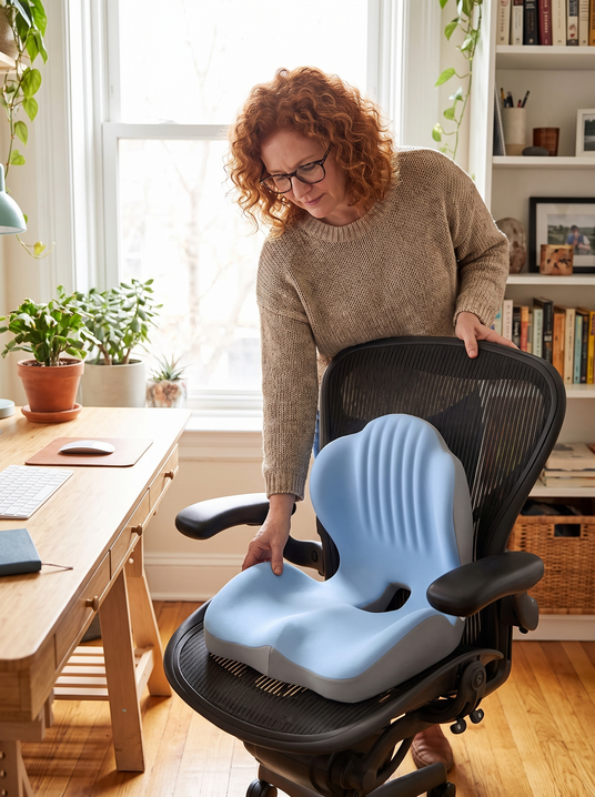 Fenoss Contoured Memory Foam Sitting Pad Seat Cushion lifestyle photo 2: Moves With You