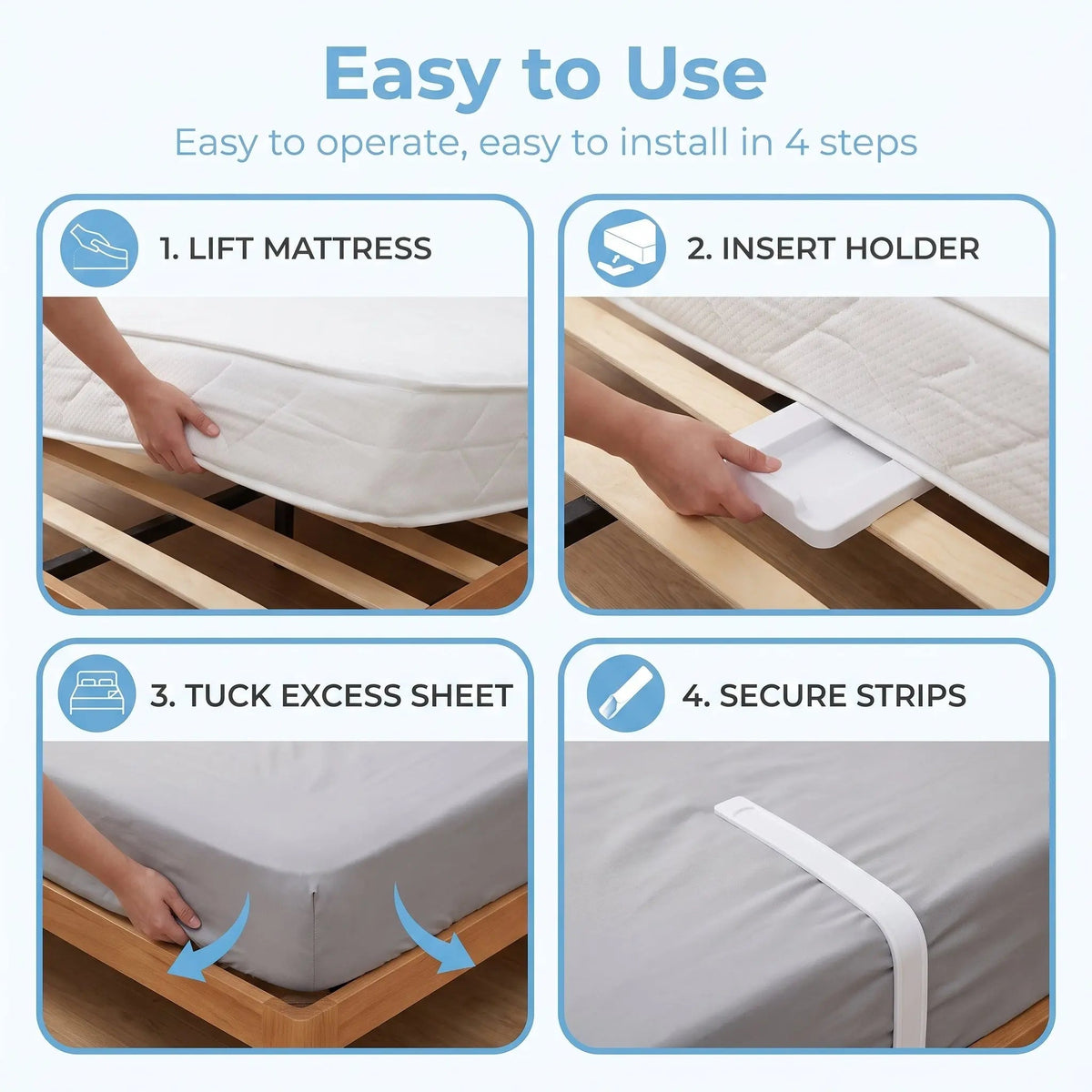 Fenoss® Gripper Sheet Straps (4 Pcs)