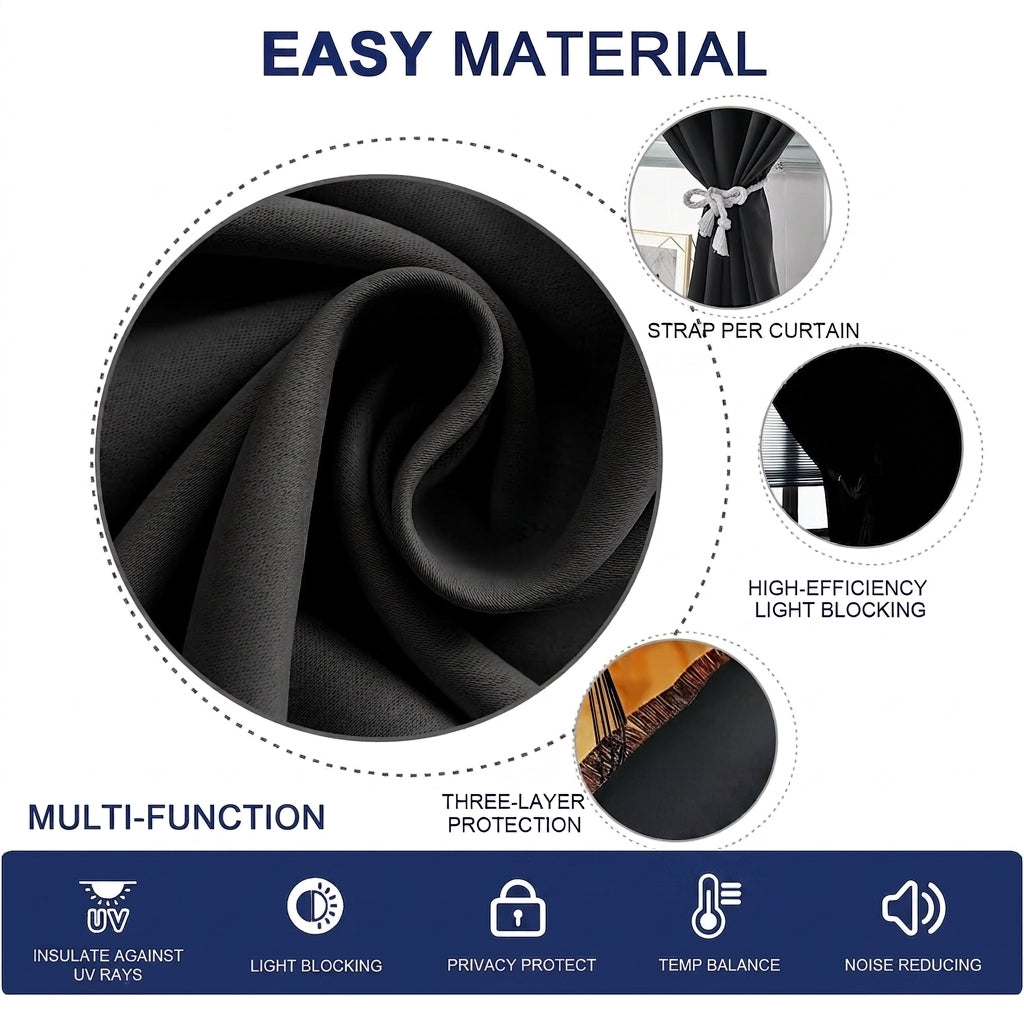 Fenoss® Portable Self Adhesive Blackout Curtains