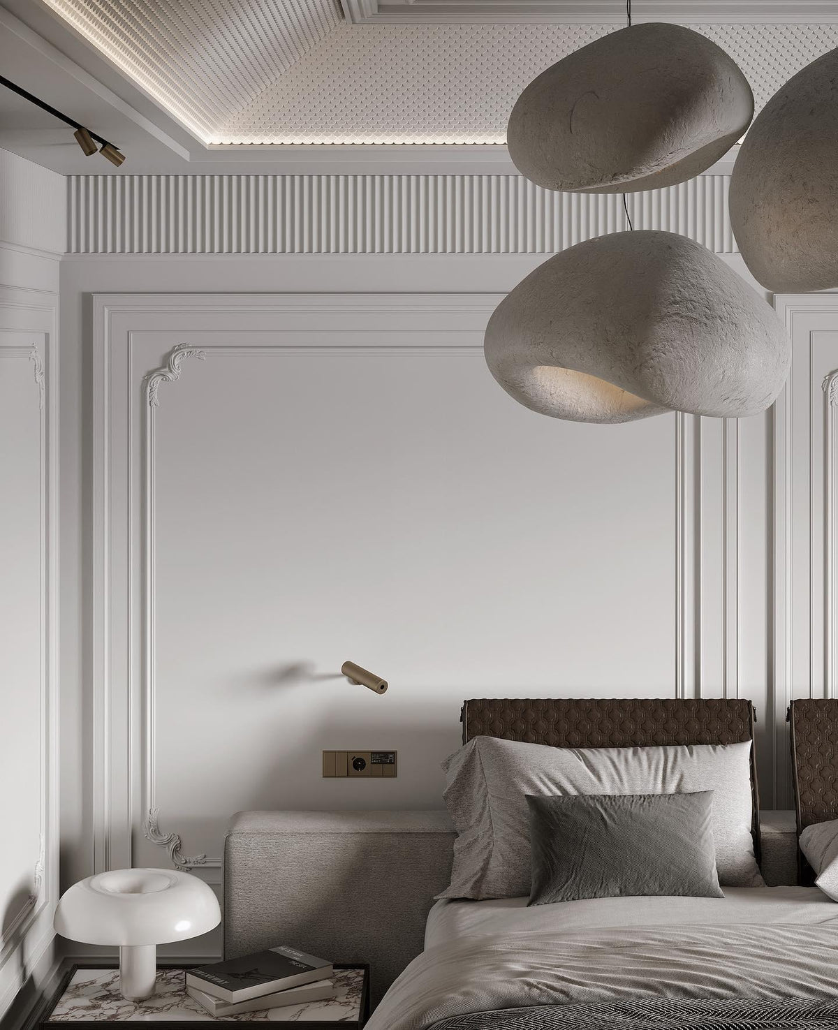 Organic White Cloud Pendant Light – Sphere Shade